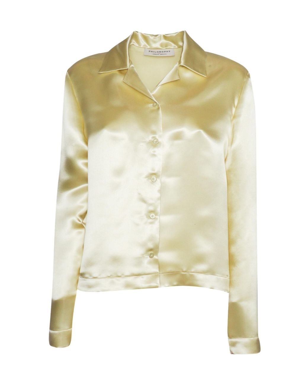 Philosophy Di Lorenzo Serafini Green Satin Long-Sleeve Shirt