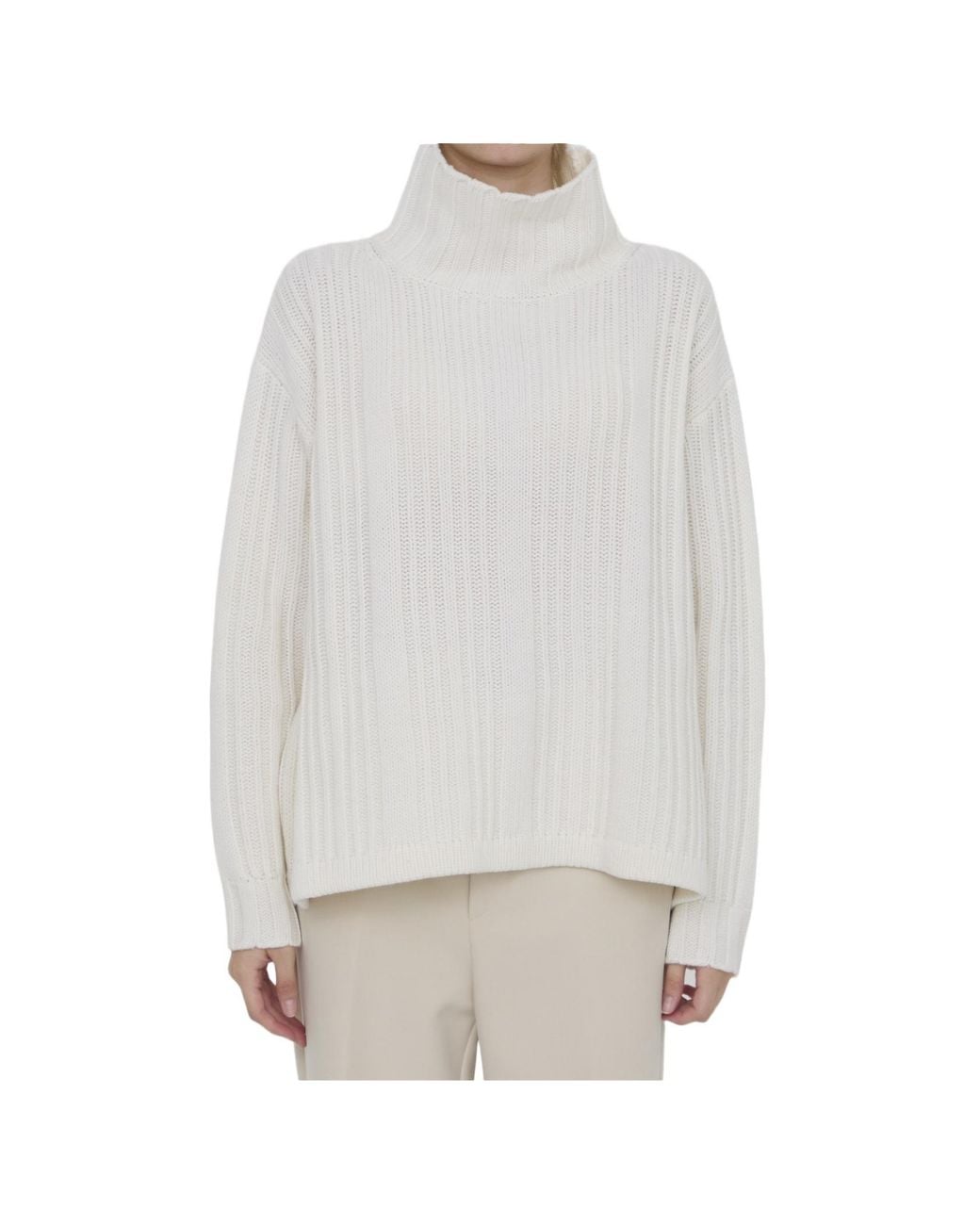 Max Mara White Vitalba Turtleneck Jumper