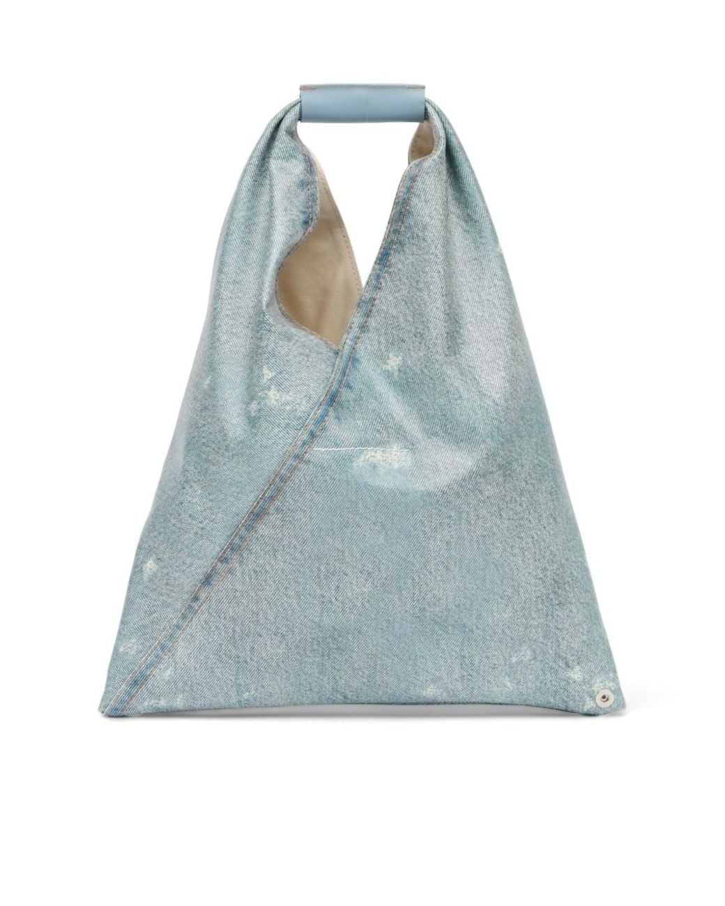 MM6 by Maison Margiela Blue Triangular Handle Japanese Bag