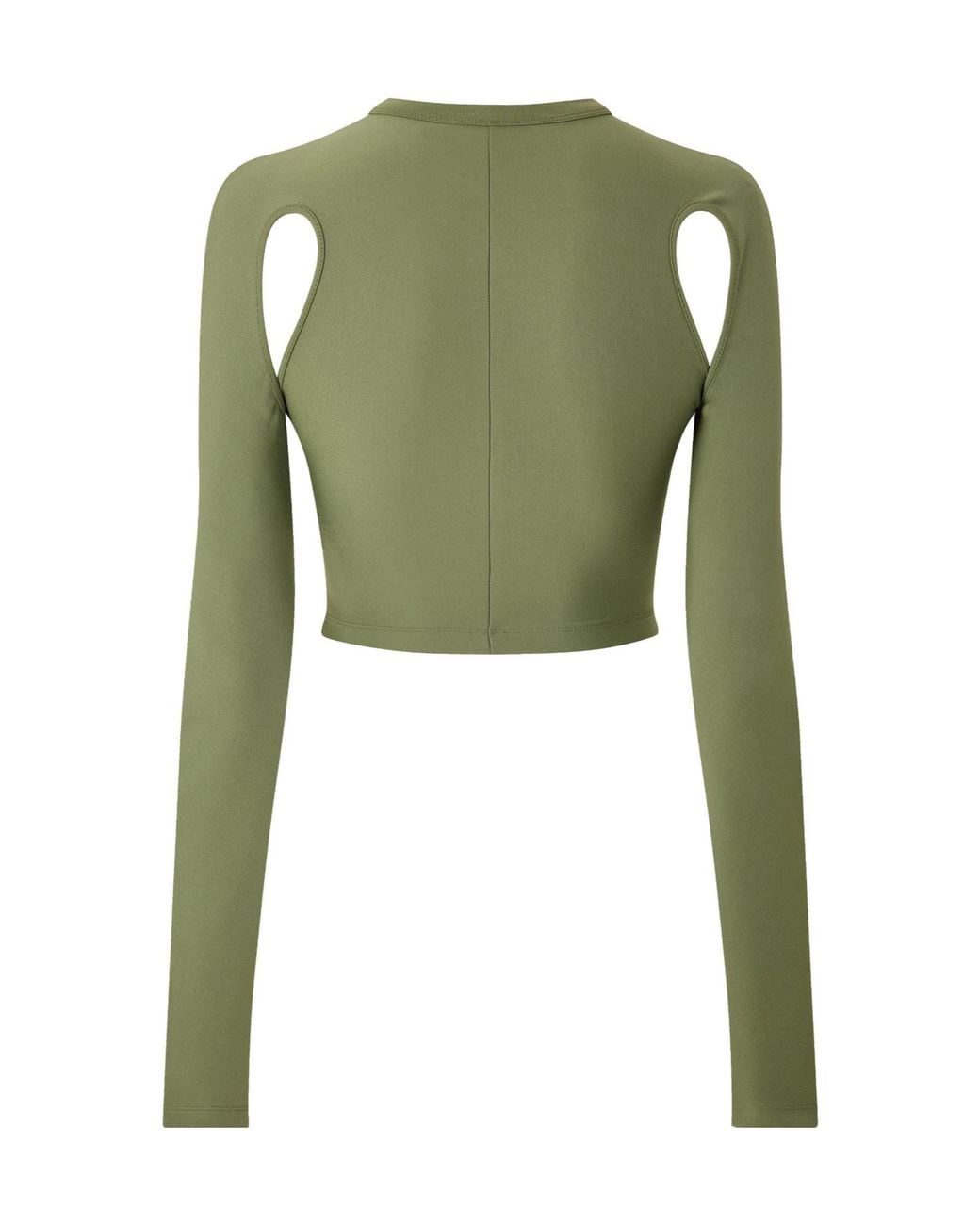 Off-White c/o Virgil Abloh Green Hollow-Out Long-Sleeved Top