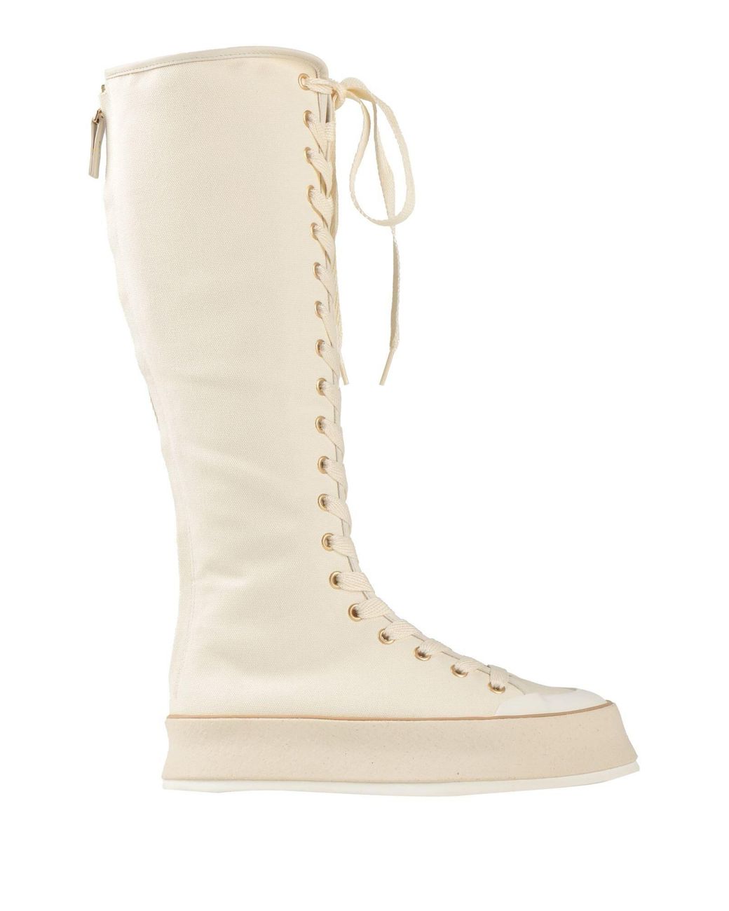 Max Mara White Platform Canvas Boots
