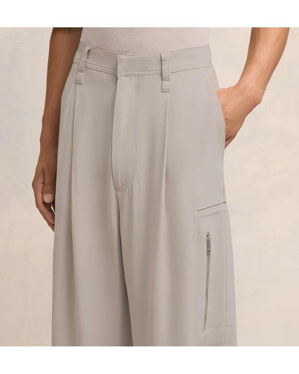 AMI Gray Ami Wide-Leg Pants for men