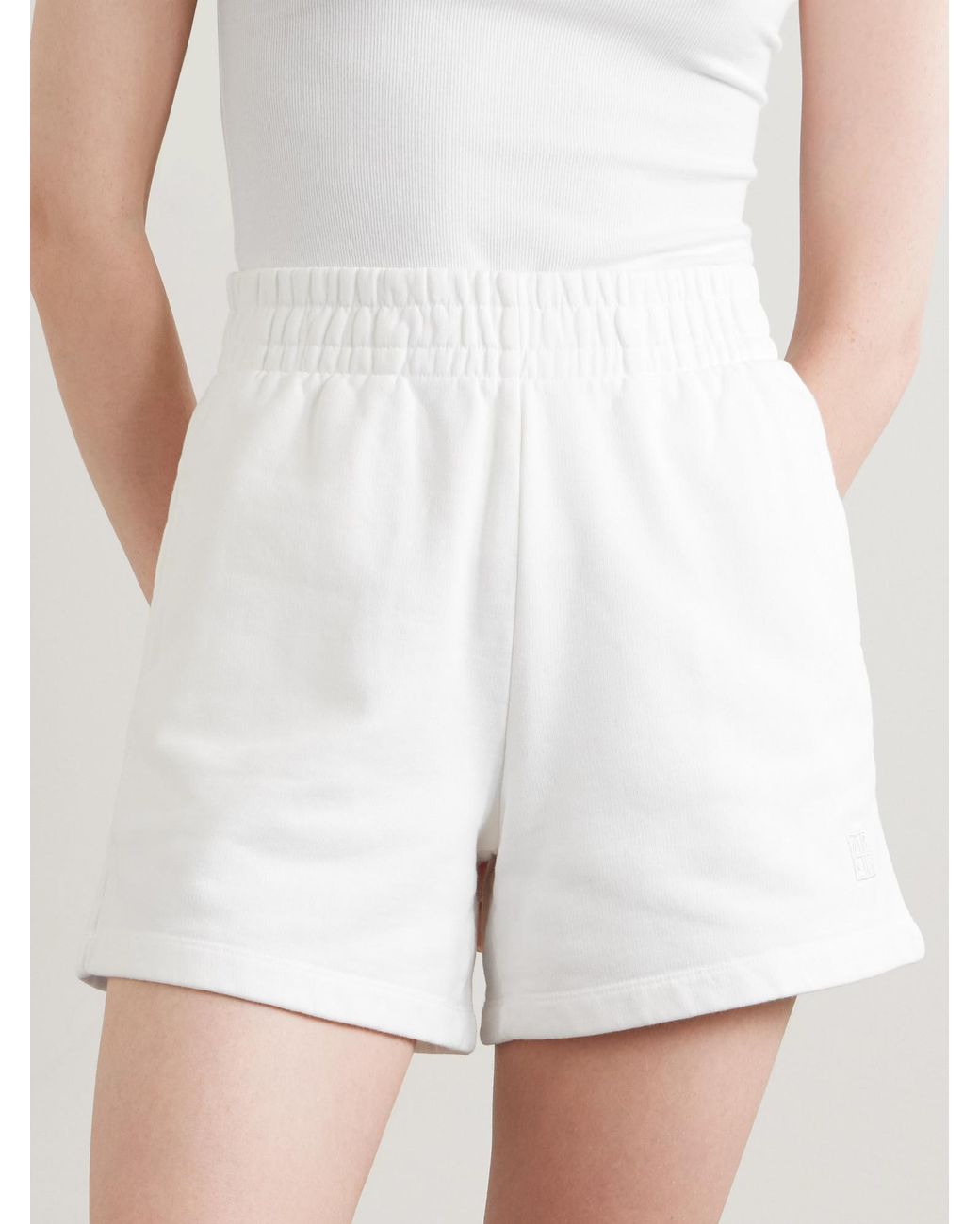 Anine Bing White Cotton-Jersey Shorts