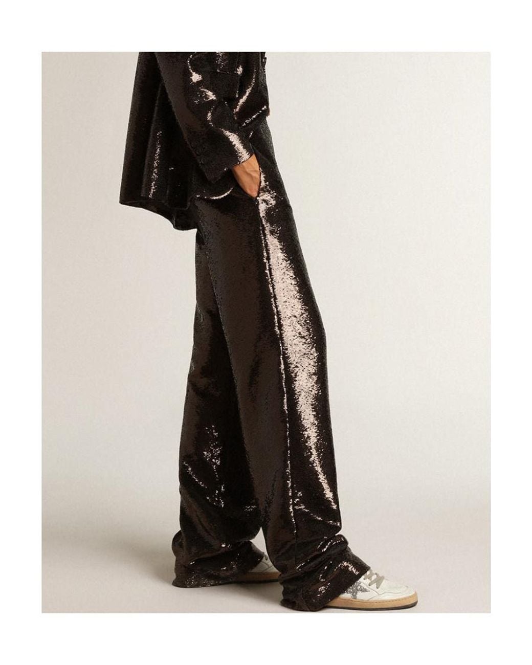 Golden Goose Deluxe Brand Gray Sequin-Embellished Trousers