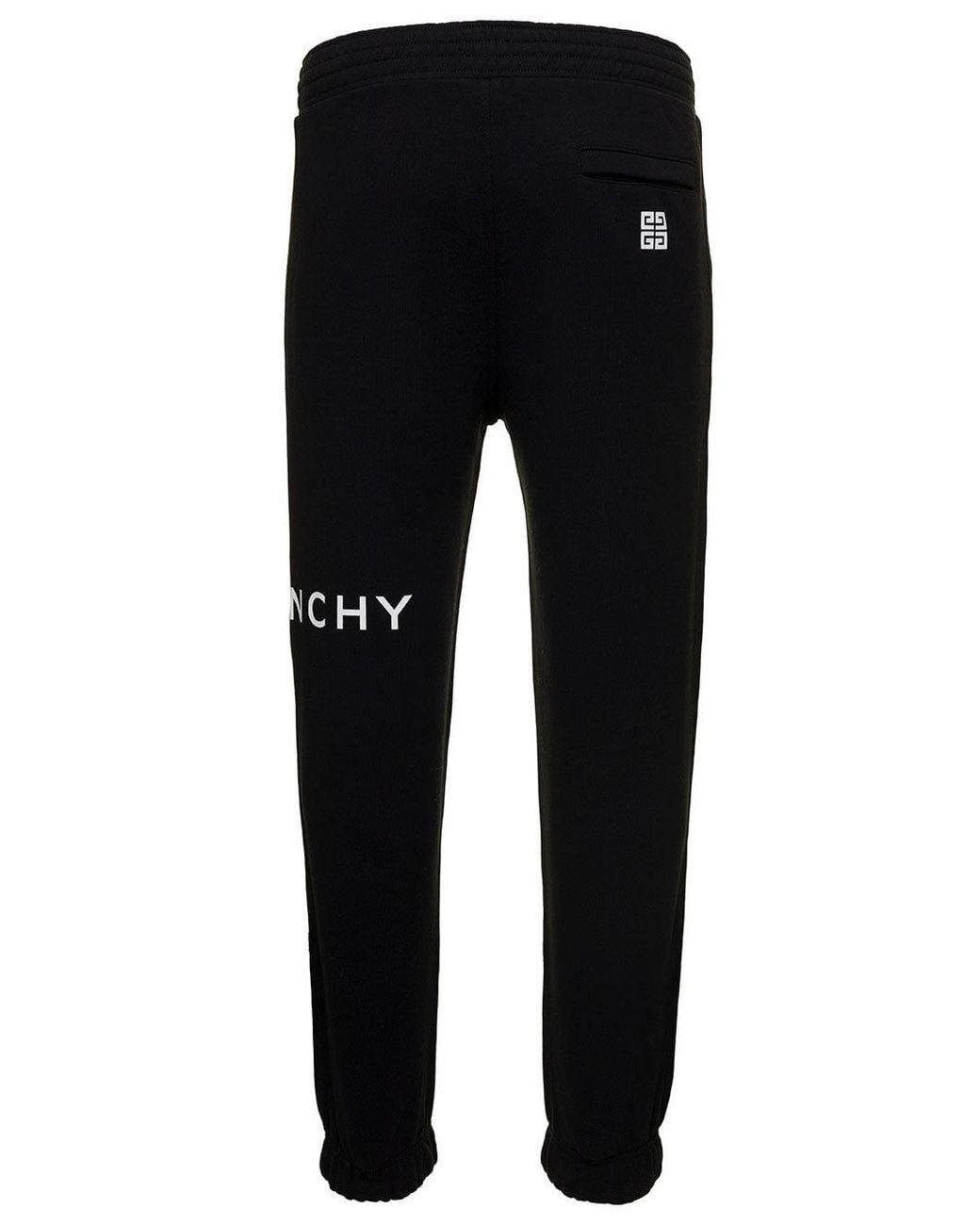 Givenchy Black Logo Printed Rear-Welt Pocketed Track Pants for men