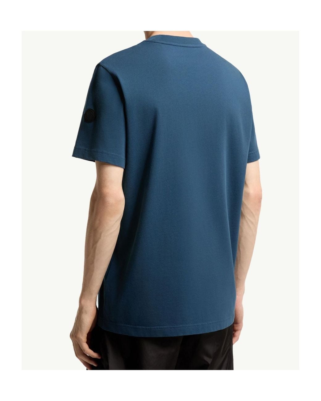 Moncler Blue Logo Patch Crewneck T-Shirt for men