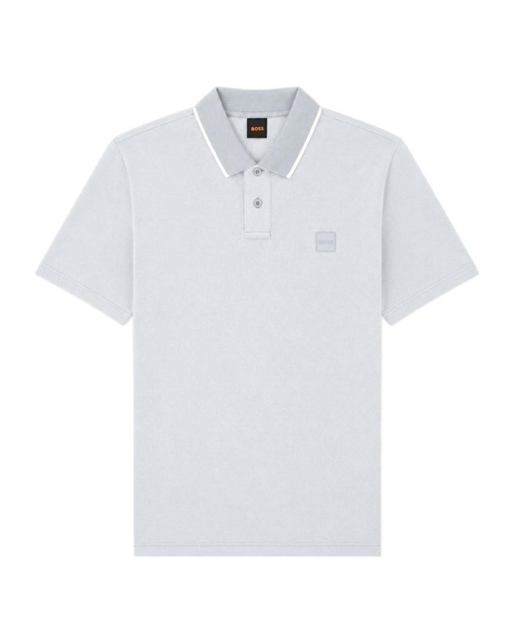 Boss White Boss Logo Patch Polo Shirt for men