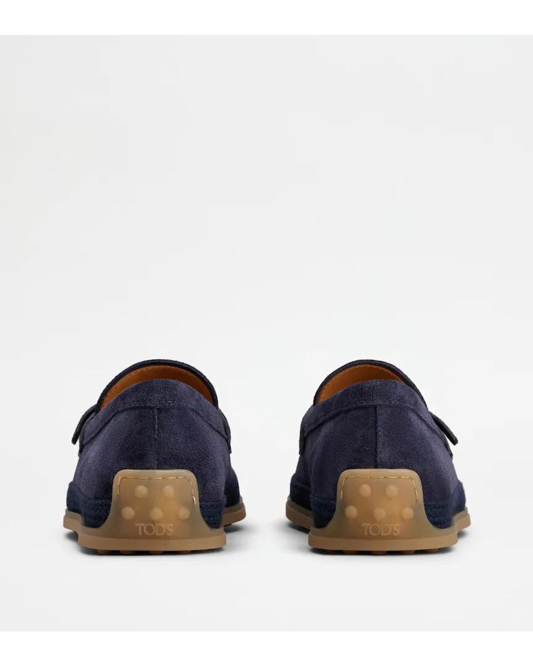 Tod's Blue Buckle-Detail Suede Loafers