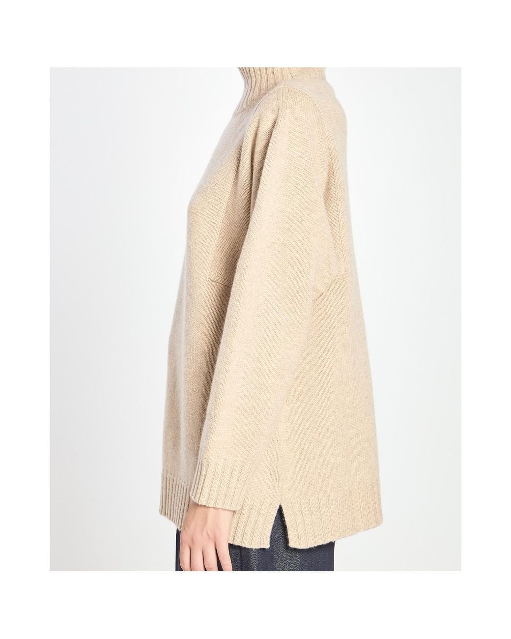 Max Mara Natural Turtleneck Knitted Jumper