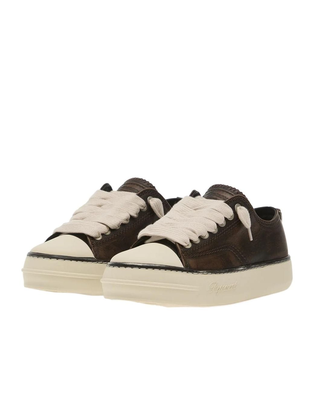 Represent Brown Rep-Cap Distressed Sneakers for men
