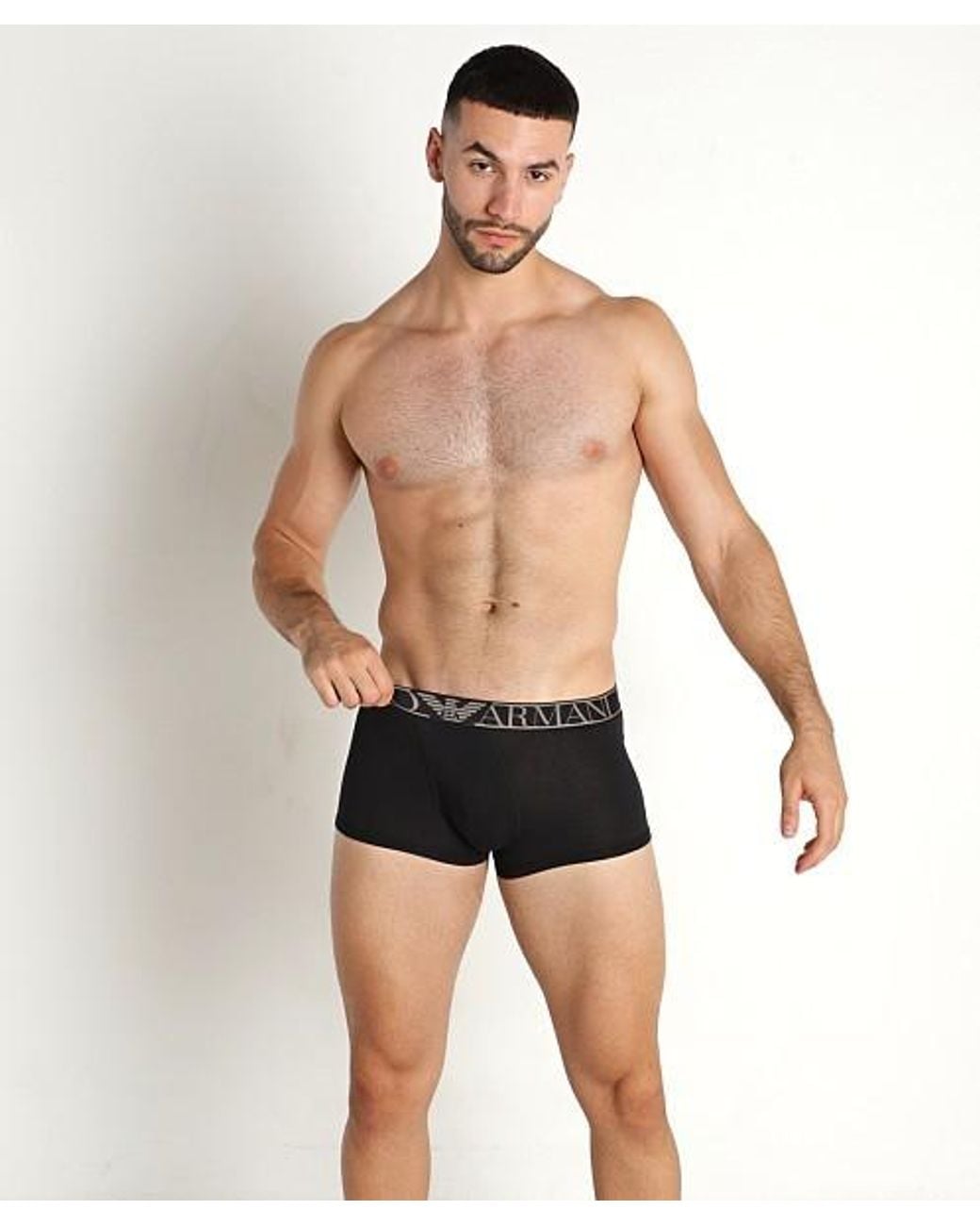 Emporio Armani Black Elastic Waist Underwear for men