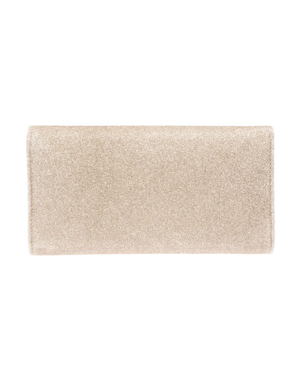 Jimmy Choo Natural Emmie Glittered Clutch Bag