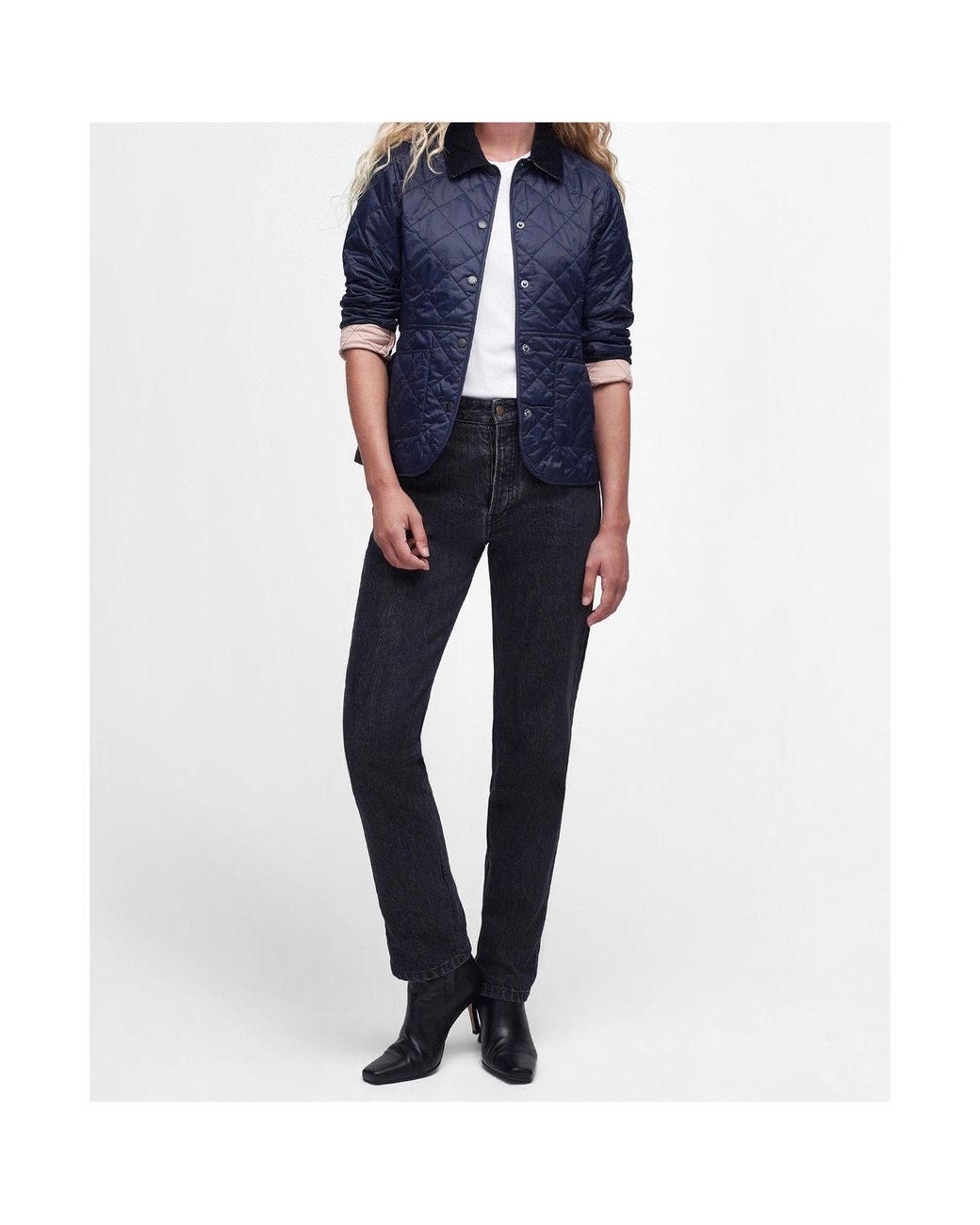 Barbour Blue Quilted Long-Sleeved Casual Jacket