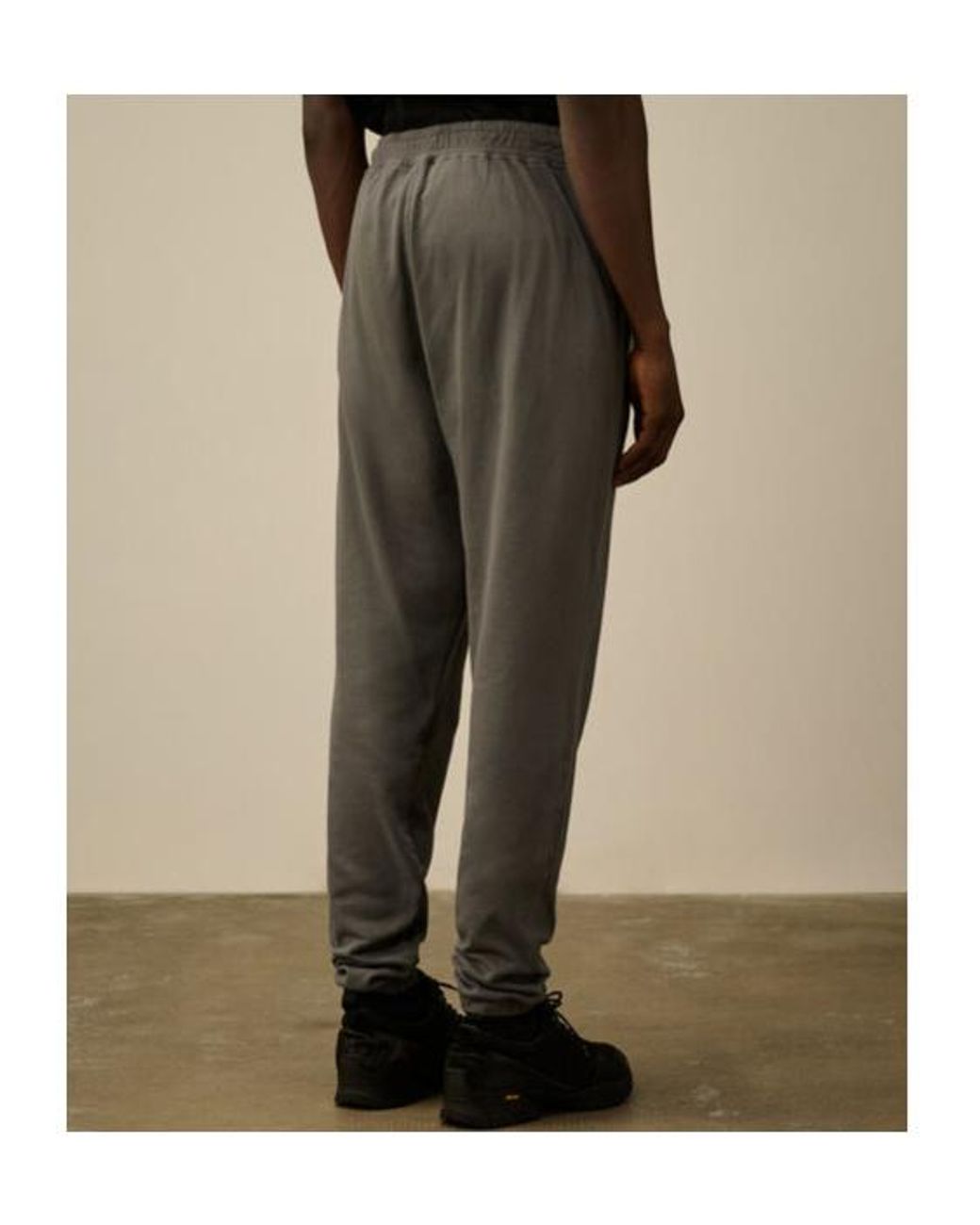 C P Company Gray Logo-Print Sweatpants for men