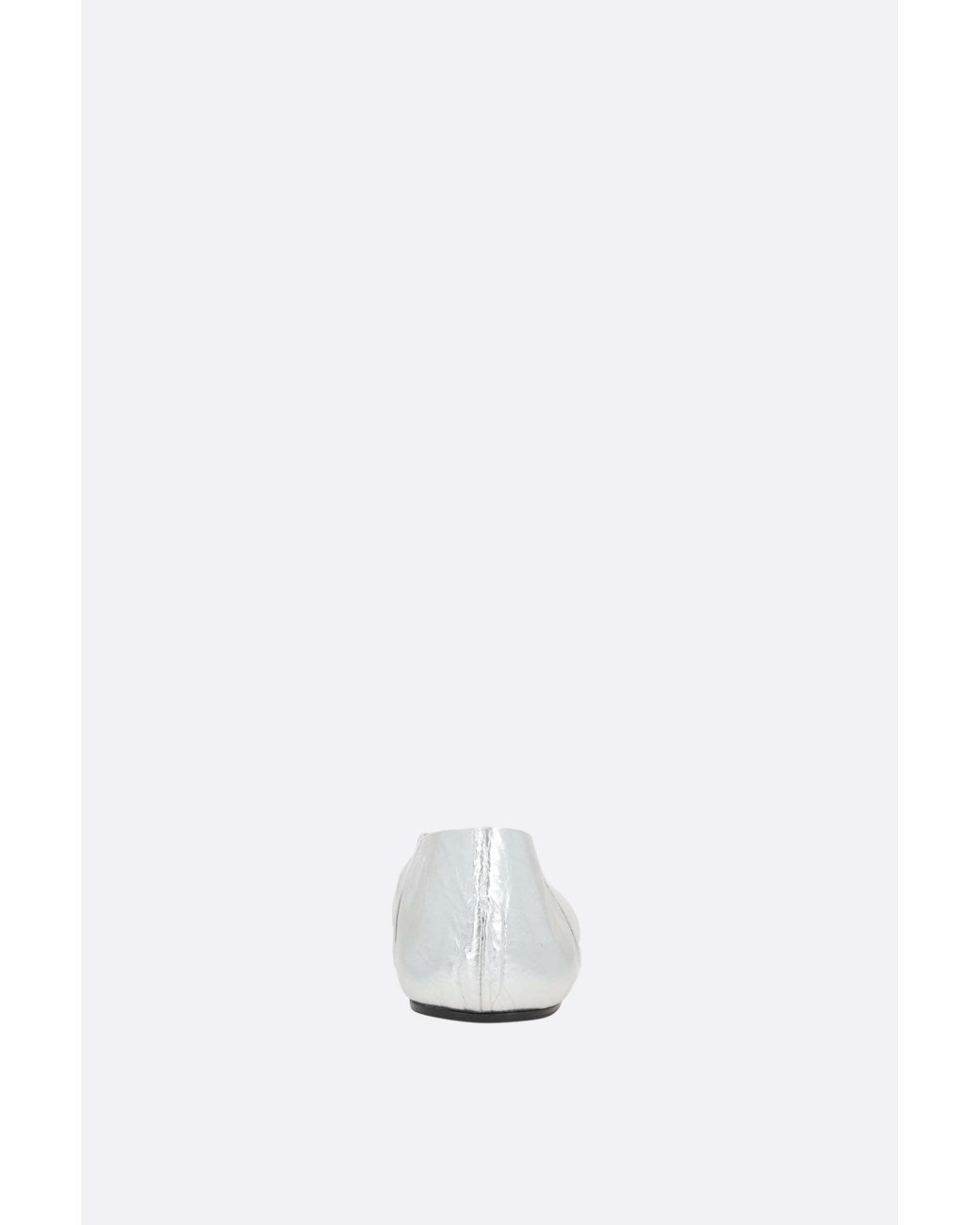 Jil Sander White Square Toe Ballerina Flat Shoes