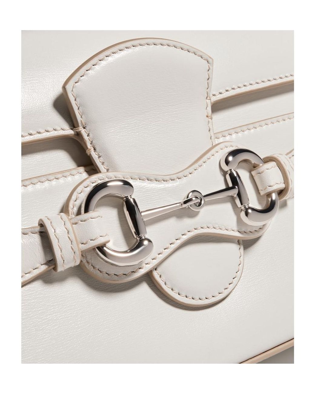 Gucci White Horsebit Duomo Small Top Handle Bag