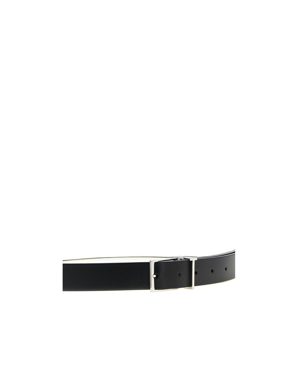 Tom Ford White T Logo Leather Belt for men