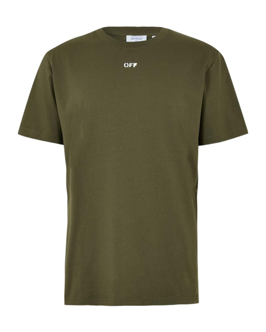 Off-White c/o Virgil Abloh Green Logo Crew Neck T-Shirt for men