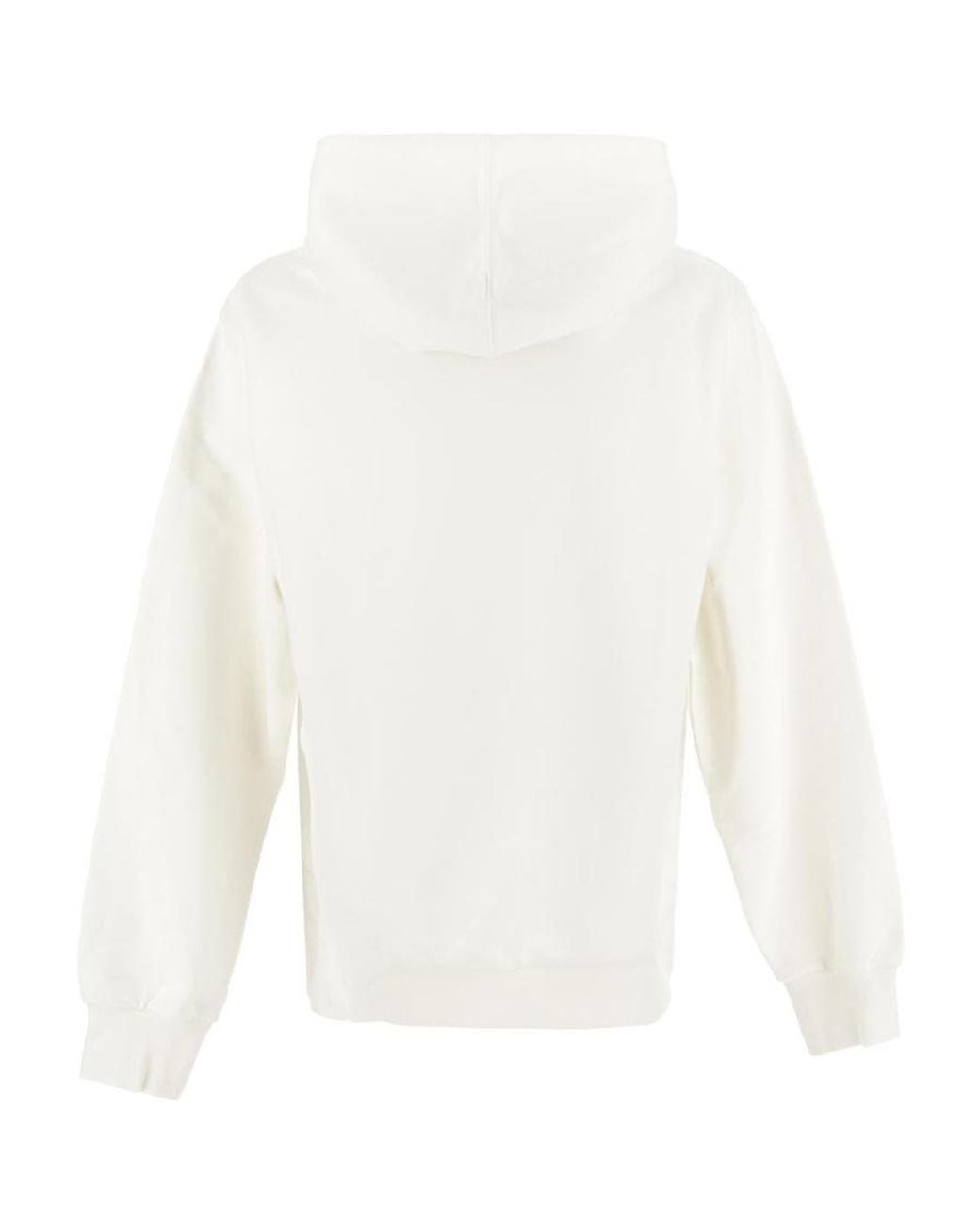 Marni White Logo Printed Drawstring Hoodie for men
