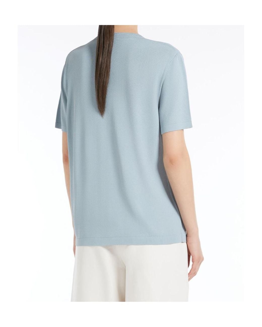 Max Mara Blue Short-Sleeved Pullover