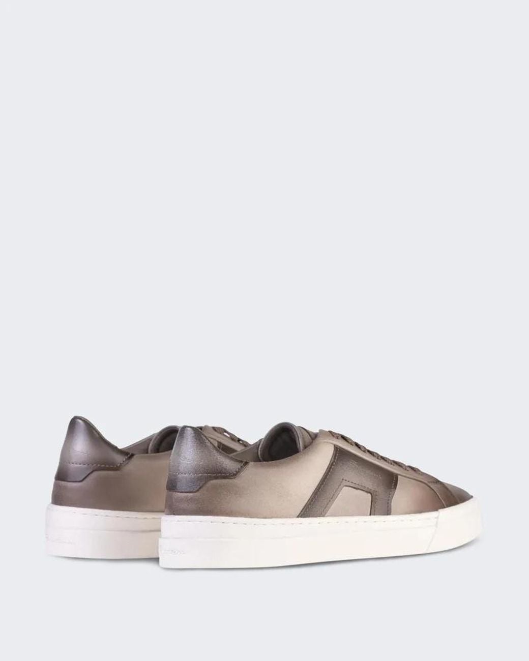Santoni Brown Gradient-Effect Leather Sneakers for men
