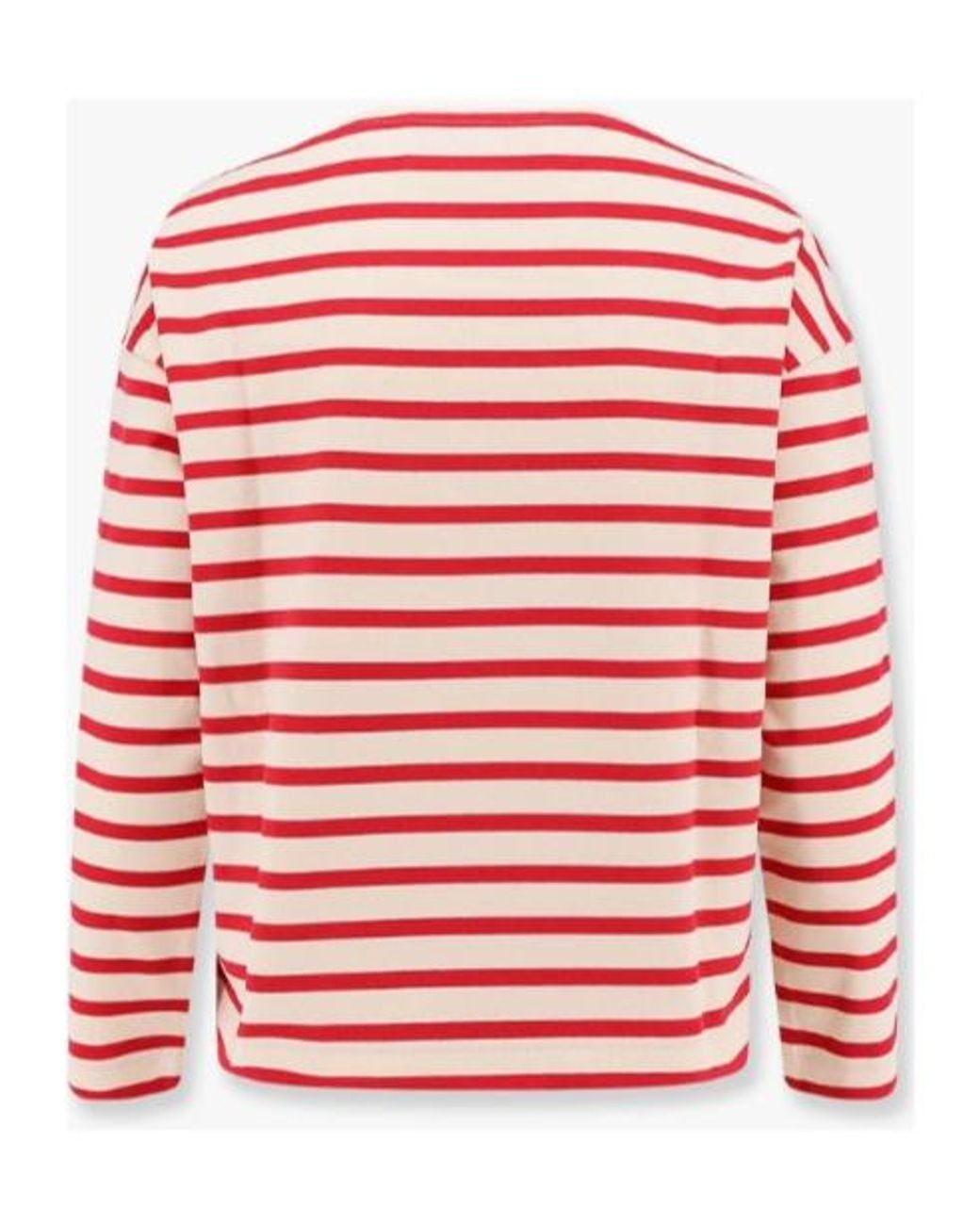 Valentino Red Logo Printed Striped Crewneck T-Shirt