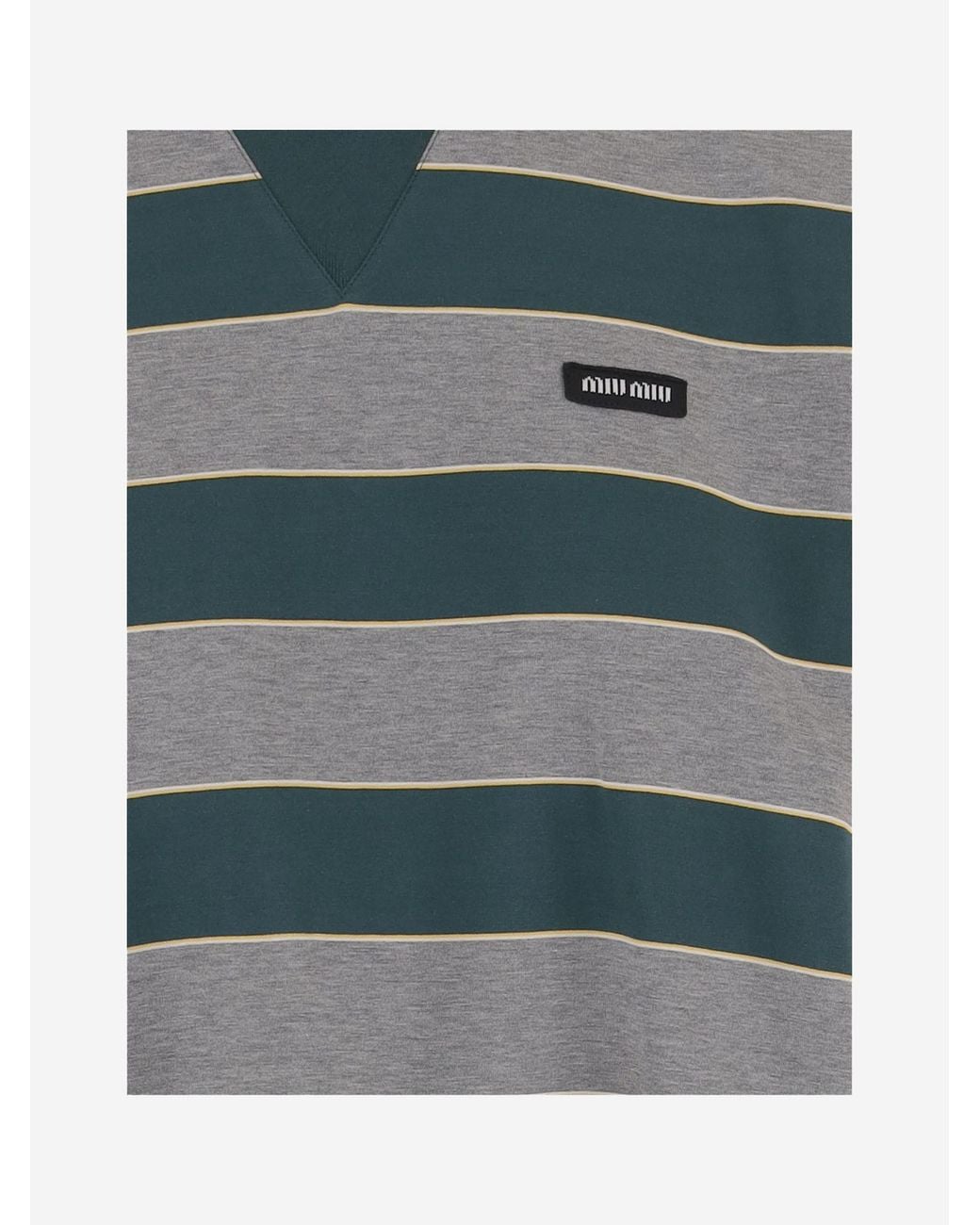 Miu Miu Green Oversized Striped Sweatshirt