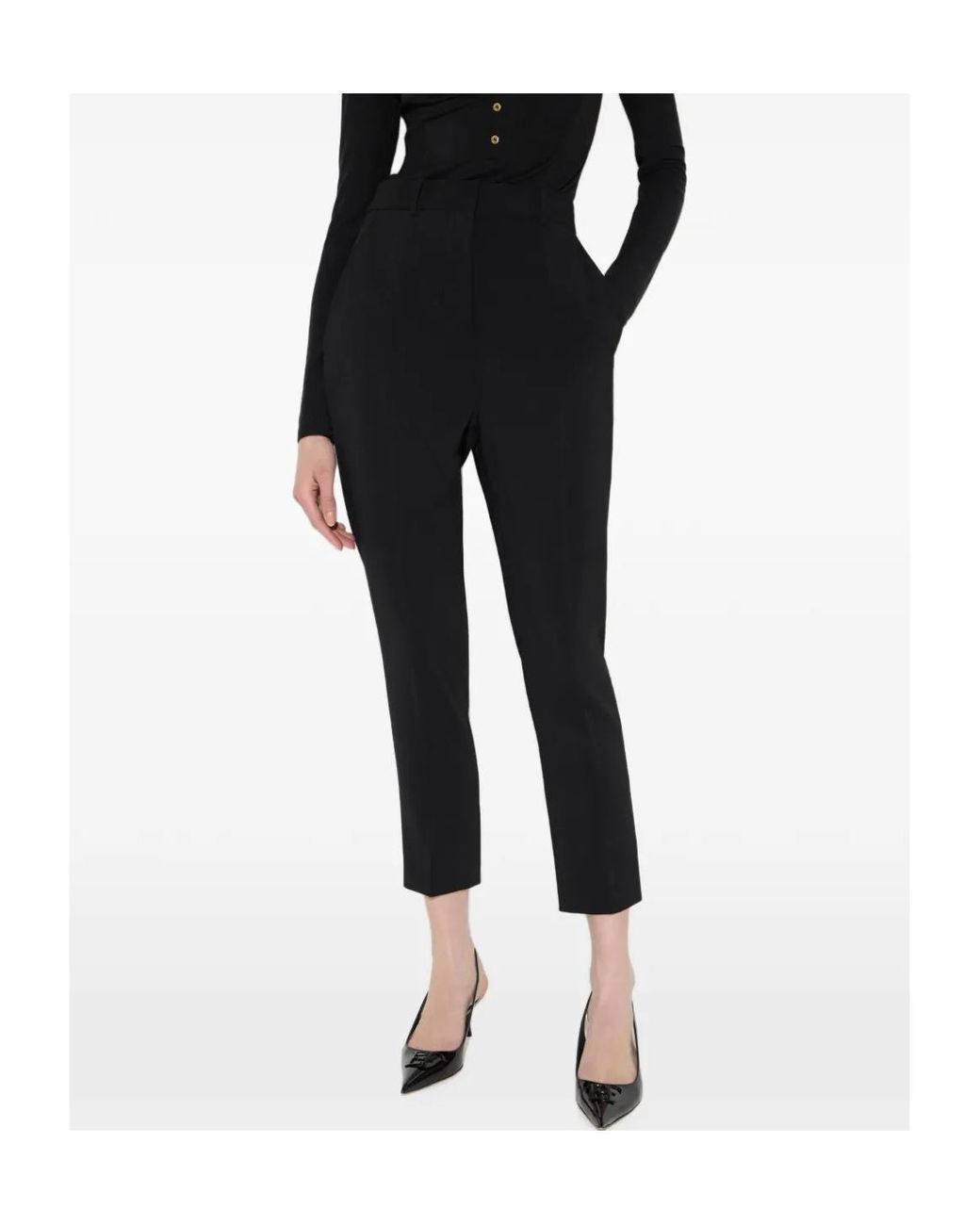 Elisabetta Franchi Black Tailored Cropped Pants
