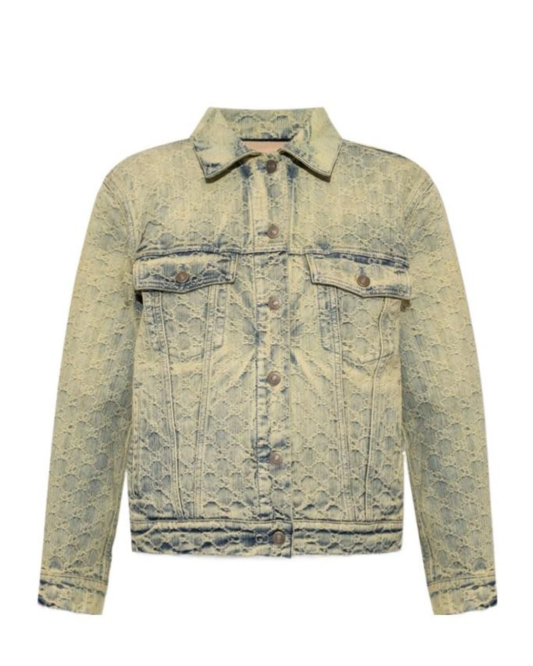 Gucci Gray Gg Jacquard Denim Jacket