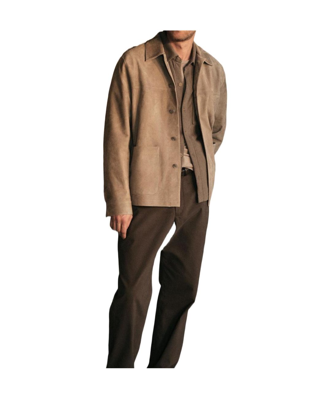 Vince Brown Suede Lambskin Jacket for men