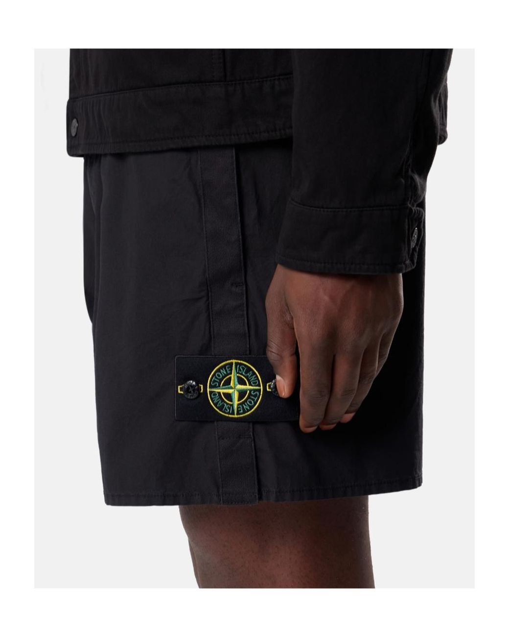 Stone Island Blue Logo Patch Elasticated Waistband Shorts for men