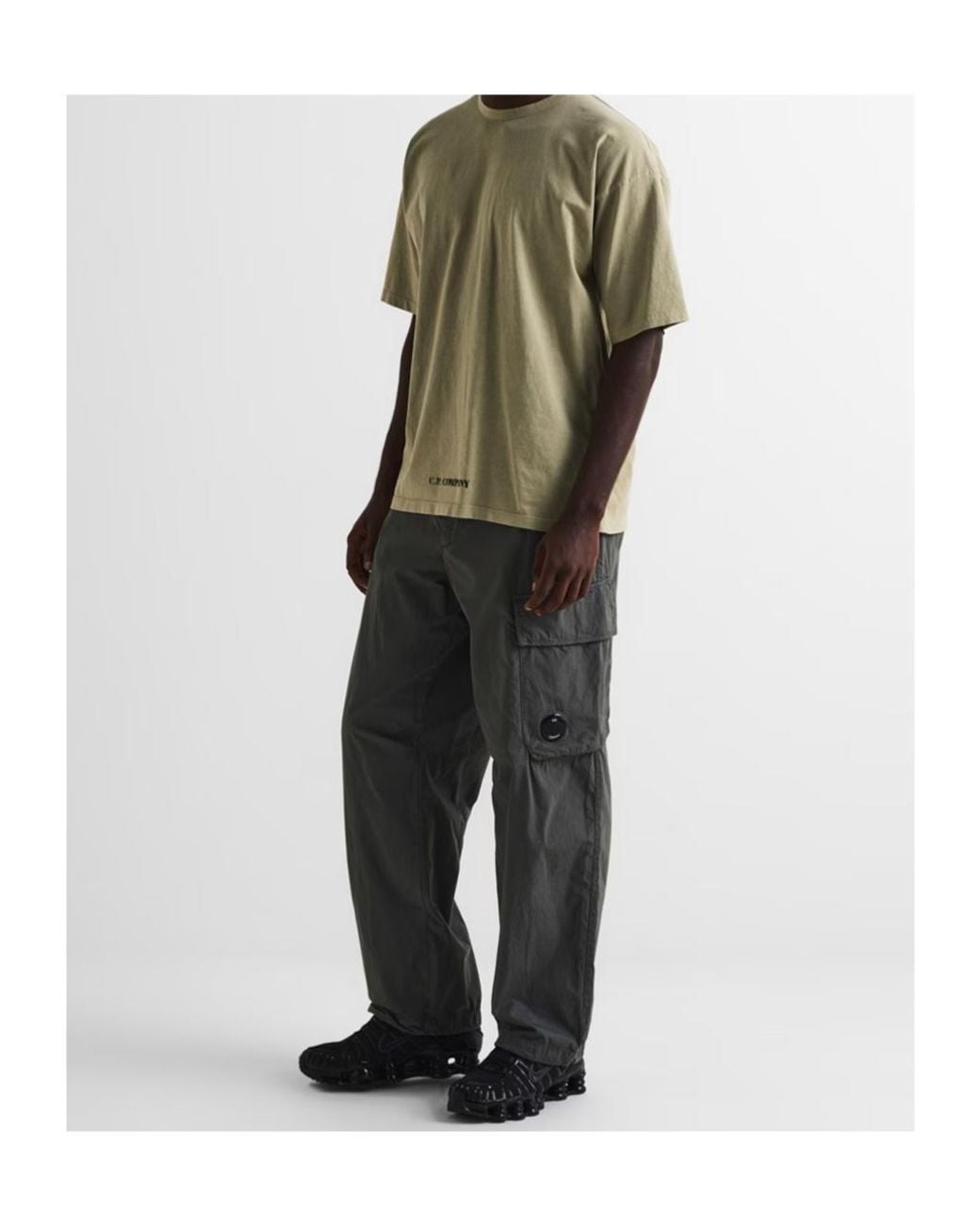 C P Company Green Logo Crew Neck T-Shirt for men