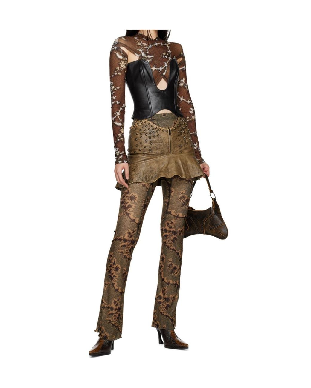 KNWLS Brown Printed Top