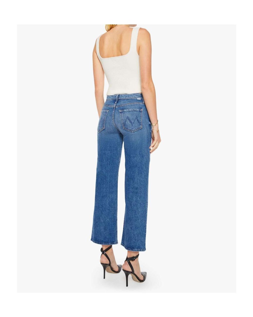 Mother Blue The Mid Rise Maven Flood Wide-Leg Jeans