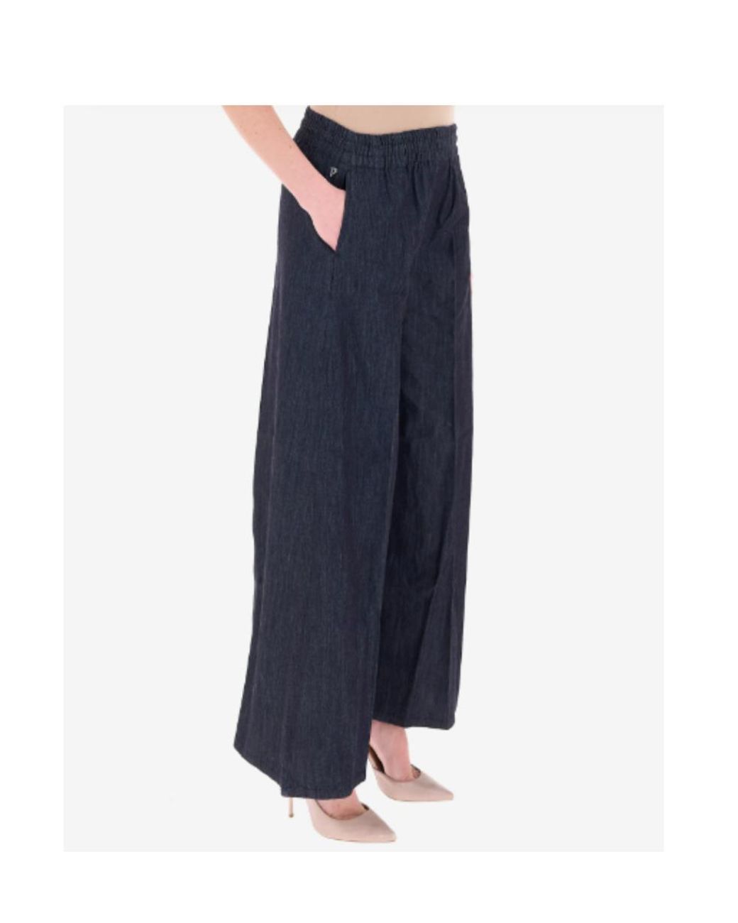 Dondup Blue Wide-Leg Casual Pants