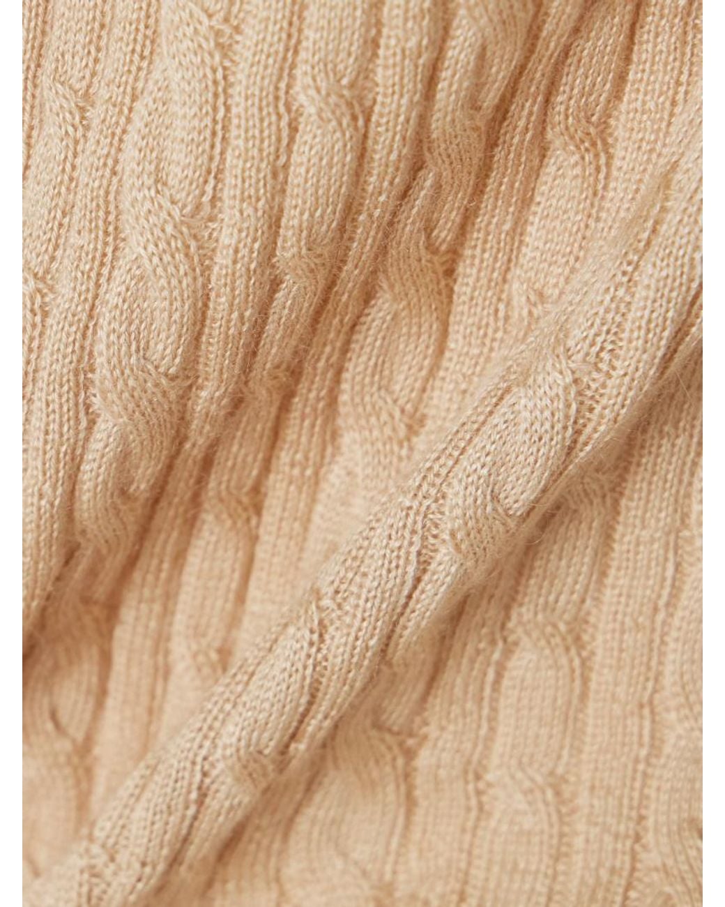 Loro Piana Natural Rimella Cable-Knit Cashmere And Silk-Blend Top