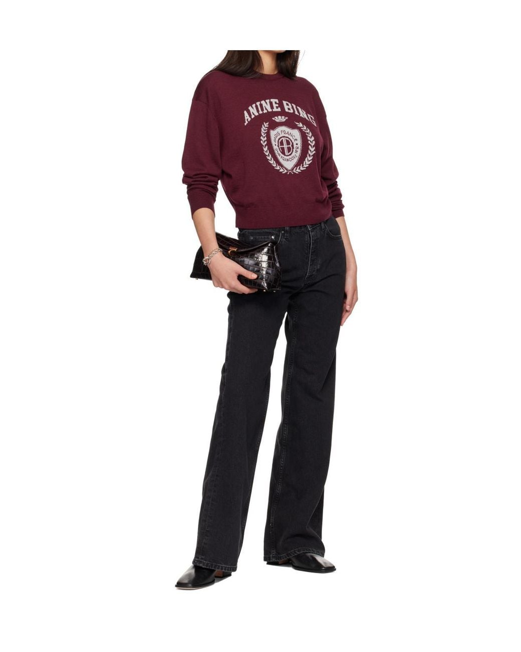 Anine Bing Red Long-Sleeve Knit Top
