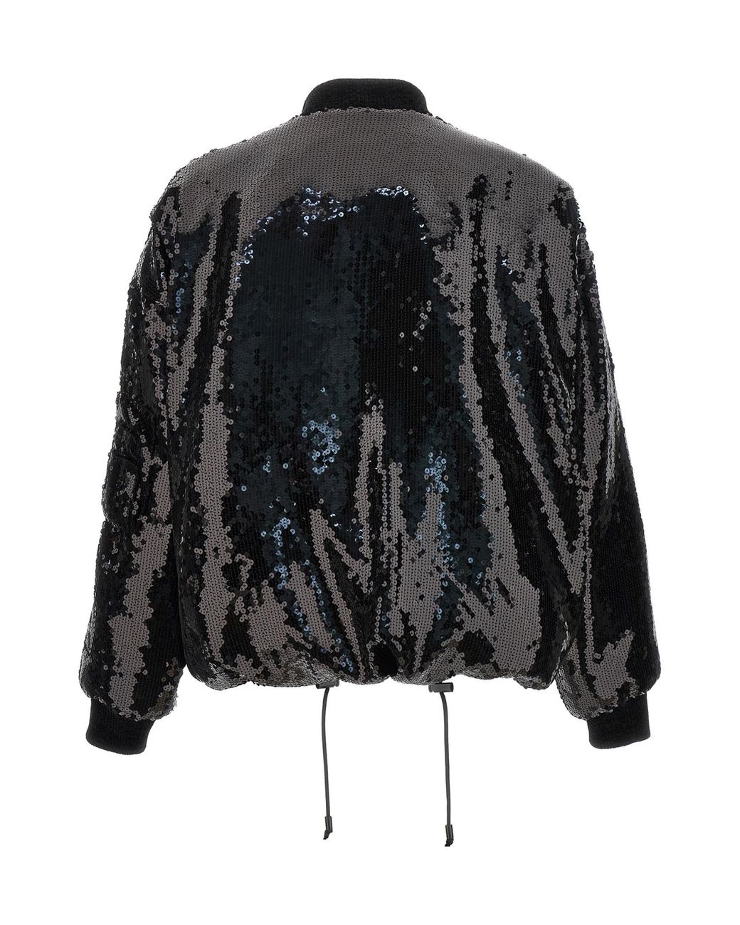 Alexandre Vauthier Black Sequin Bomber Jacket