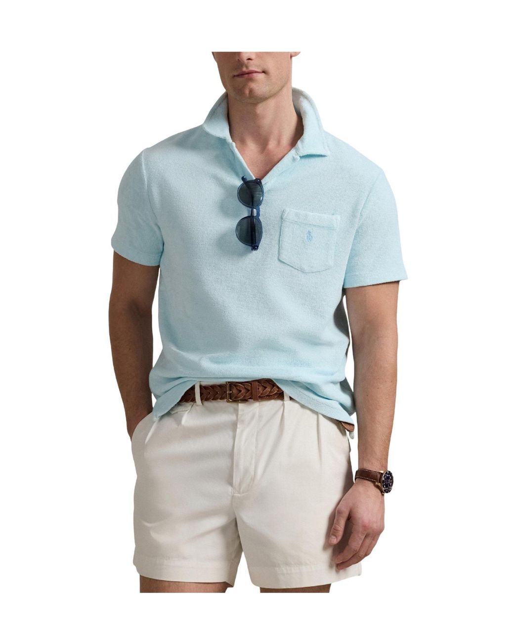 Ralph Lauren Lightblue Pique Shortsleeve Polo Shirt for men