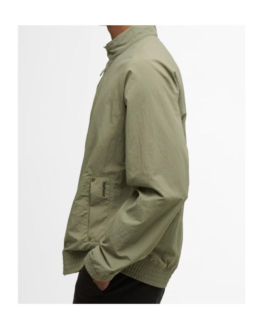 Barbour Green Zippered Long-Sleeved Raincoat for men