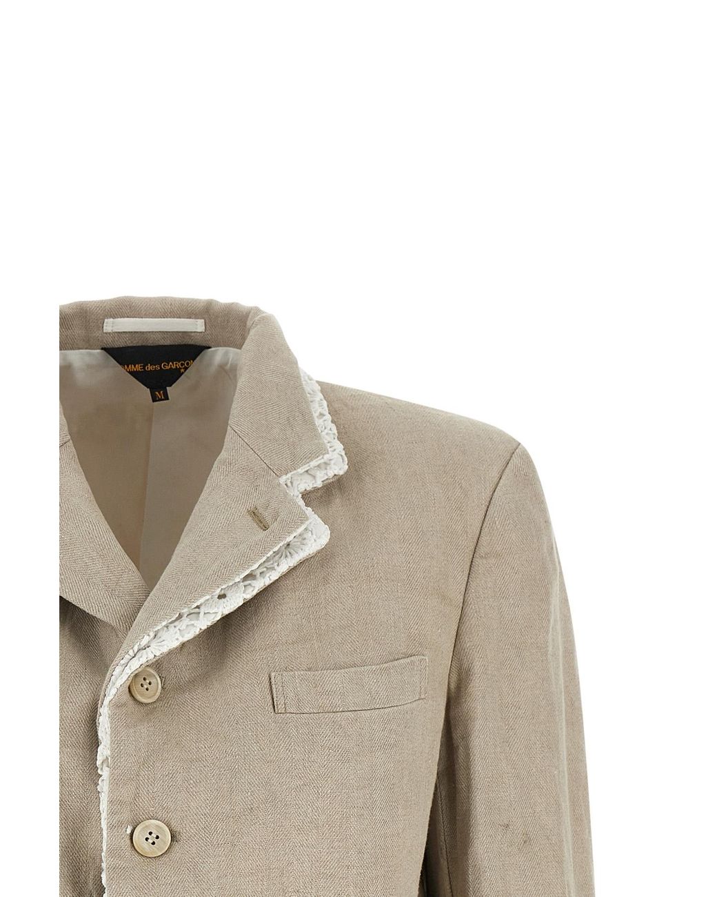 Comme des Garçons Natural Comme Des Garçons Lace Detailed Jacket