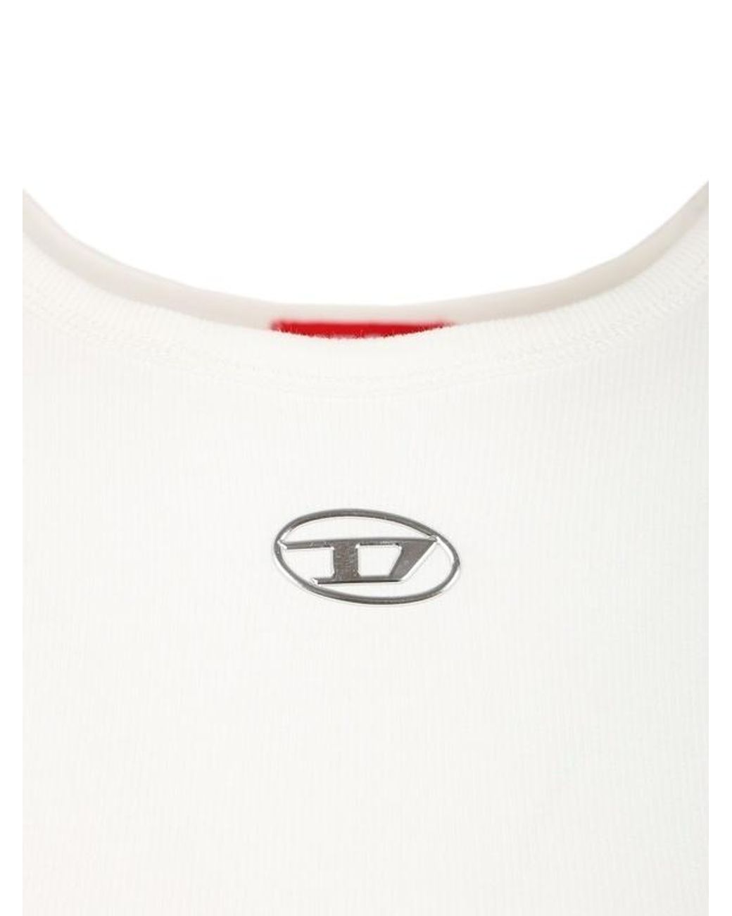 DIESEL White T-Ele-Long-Od T-Shirt
