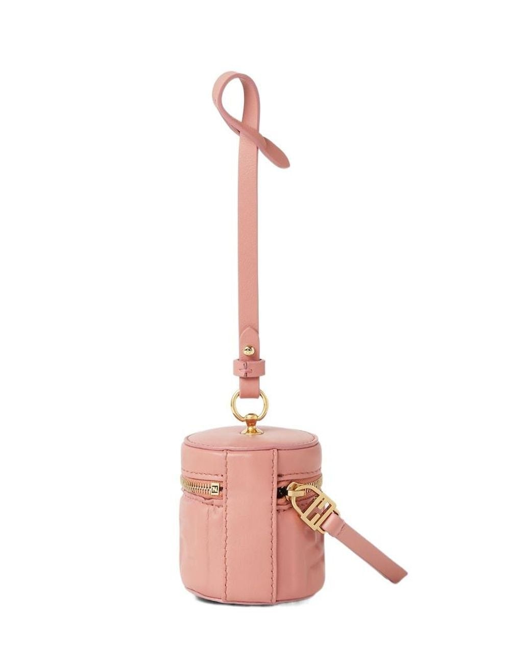Fendi Pink Nappa Leather Coin Holder Charm With Ff Motif