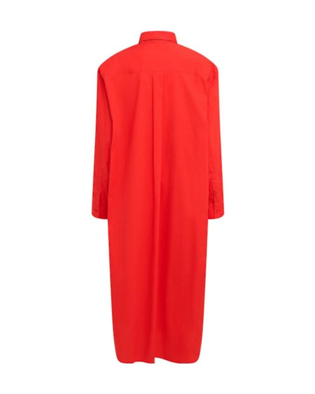 Frankie Shop Red Calren Cotton Poplin Long Dress