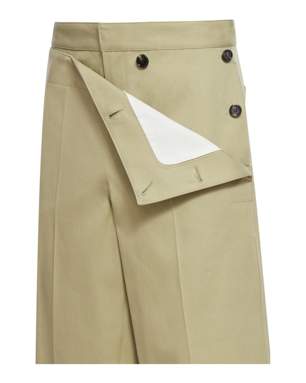 Bottega Veneta Green Buttoned Wide Leg Trousers for men