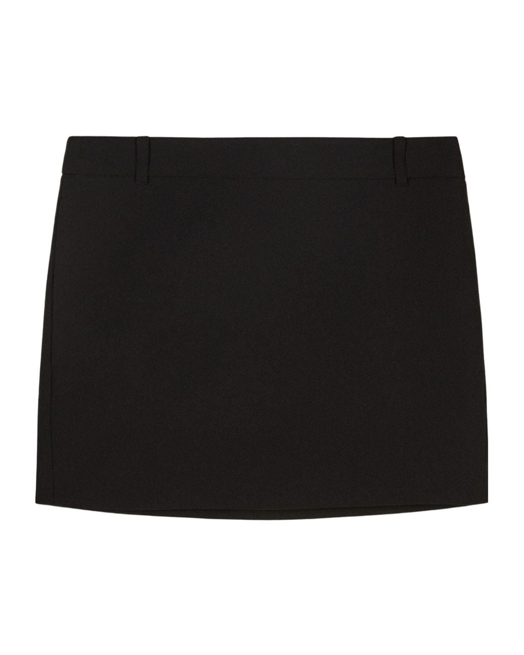 Patrizia Pepe Black Logo-Plaque Belt-Loop Mini Skirt