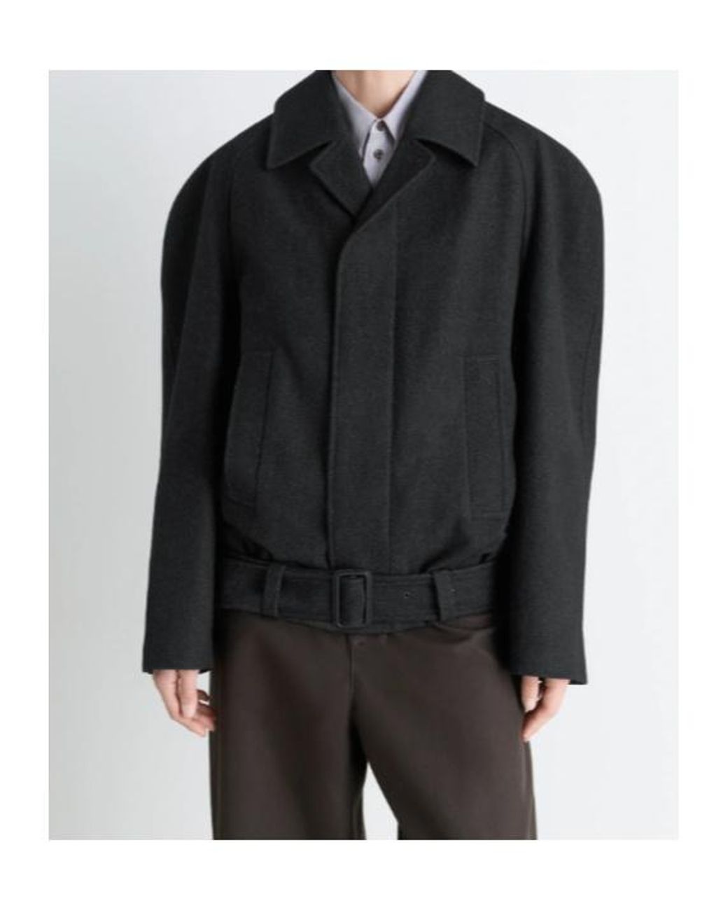 Lemaire Black Raglan-Sleeve Belted Jacket
