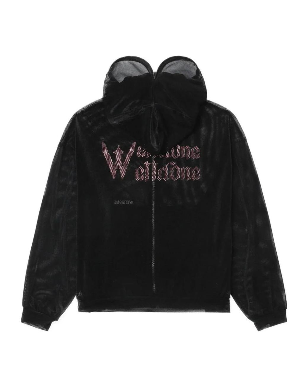 we11done Black Rhinestone-Embellished Tulle Jacket