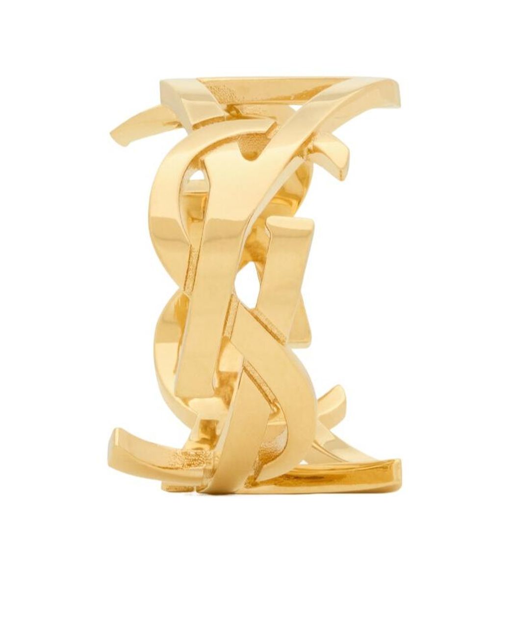 Saint Laurent Metallic Cassandre Scarf Ring