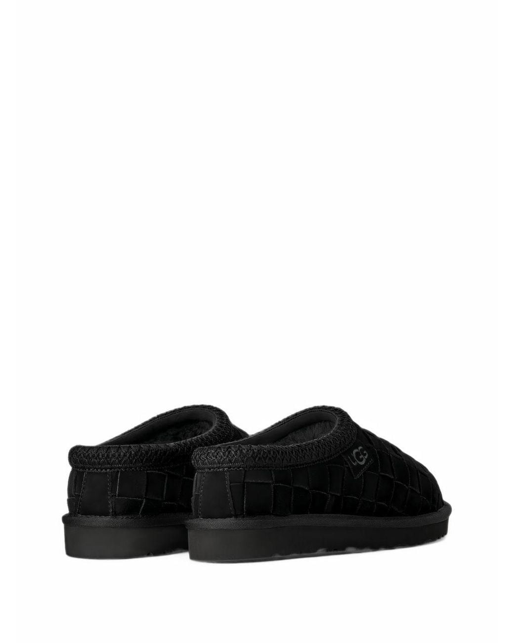 Ugg Black Tasman Logo Patch Woven Mules for men